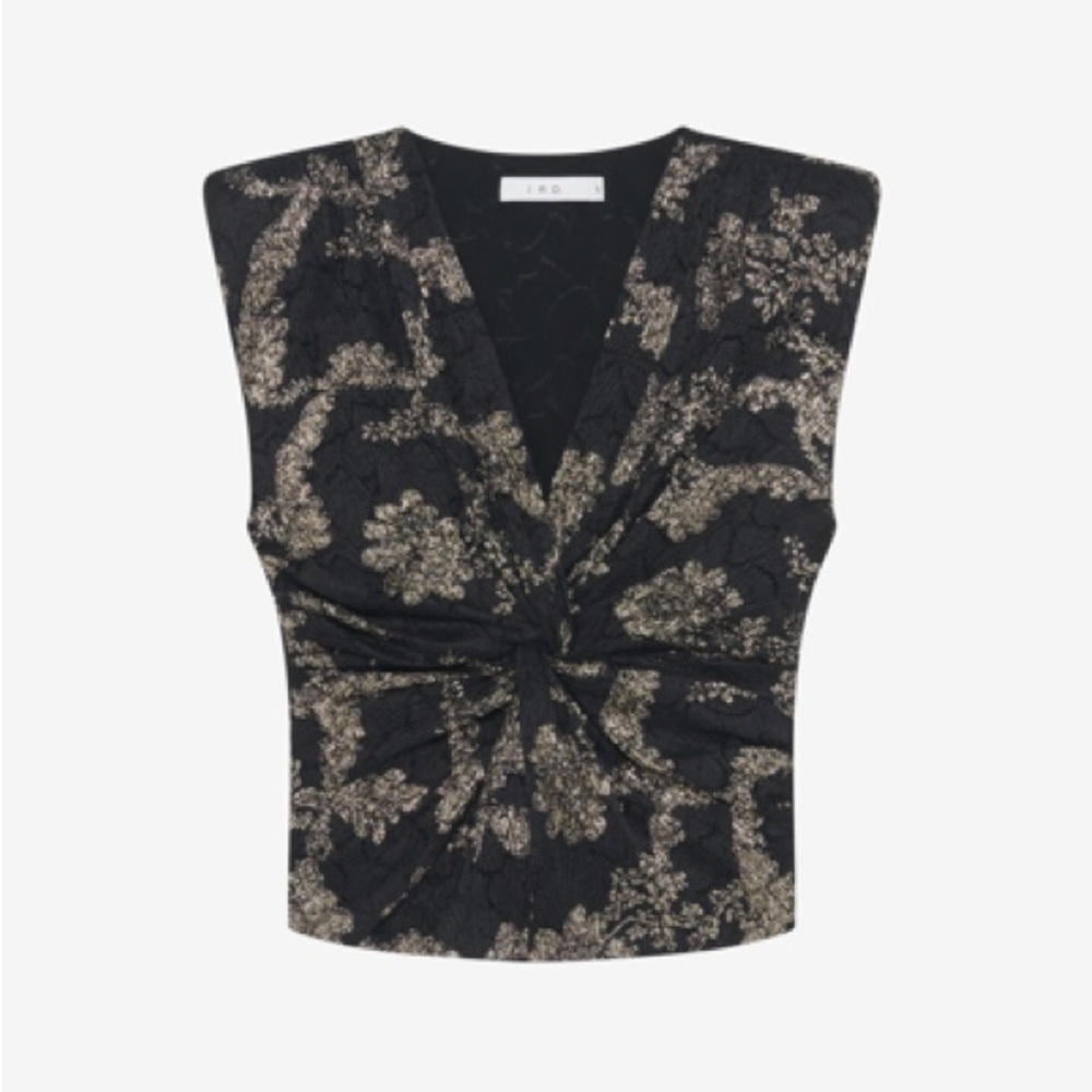 NWT IRO Tuolo Black and Gold Top - Picture 2 of 11